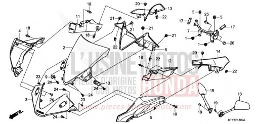 PANNEAU SUPERIEUR CBR125RC de 2012